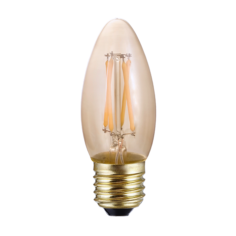 נורת פחם לד תוצרת GLOW מדגם נורה לד בצורת טיפה C350F404W וואט 4W תושבת E27