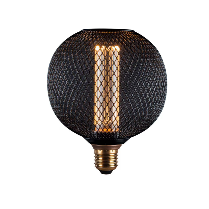 INTUITIVE BLACK CAGE BOWL ONE  נורה לד חכמה בלון עם רשת בצבע שחור גוון 1800 קלווין