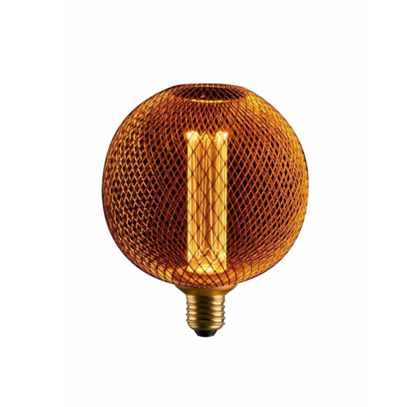 INTUITIVE GOLDEN CAGE BOWL ONE  נורה לד חכמה בלון עם רשת בצבע זהב גוון 1800 קלווין
