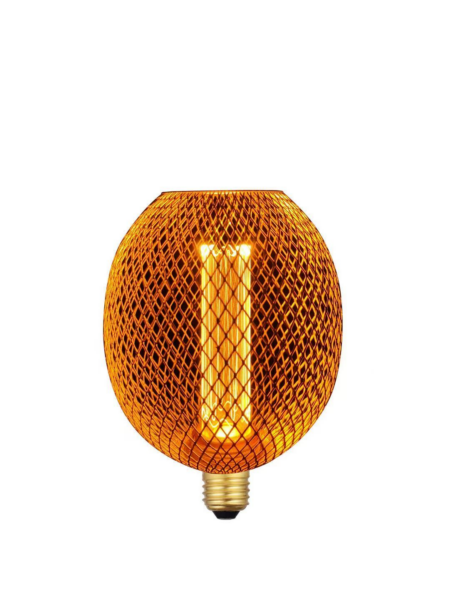 INTUITIVE GOLDEN CAGE OVAL ONE  נורה לד חכמה מלבני עם רשת בצבע זהב גוון 1800 קלווין