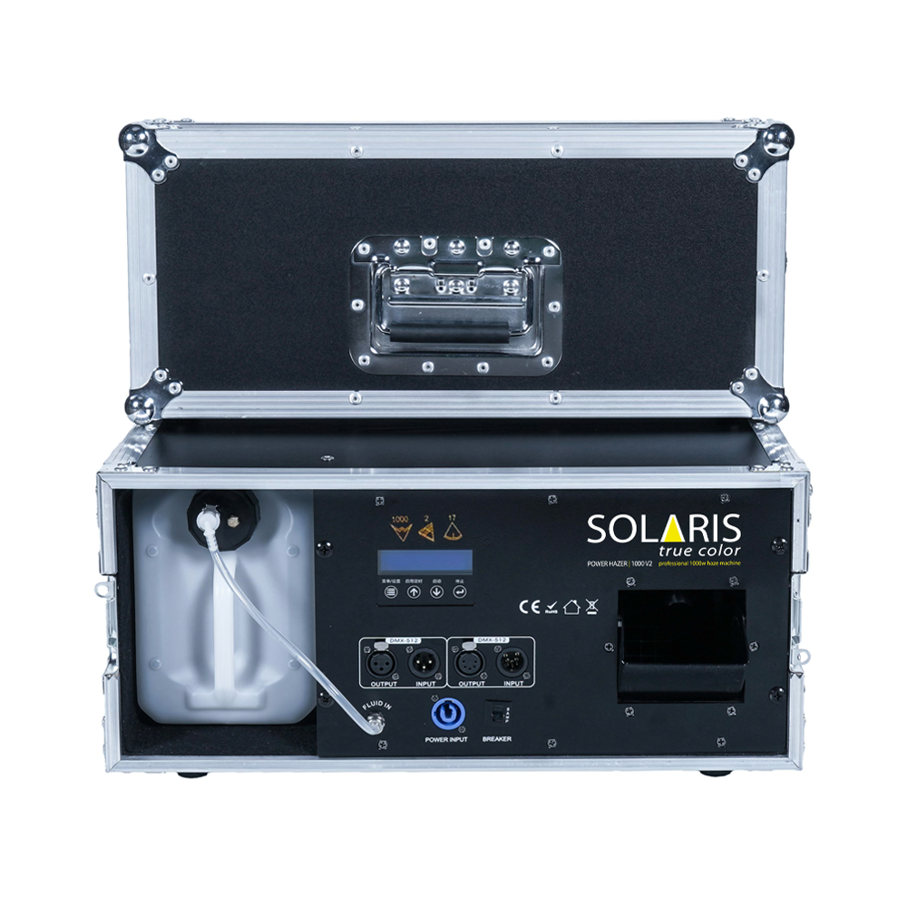 מכונת ערפל בקייס SOLARIS POWER HAZER 1000 V2 גרסה חדשה בעוצמה של 1500W Stage fog machine