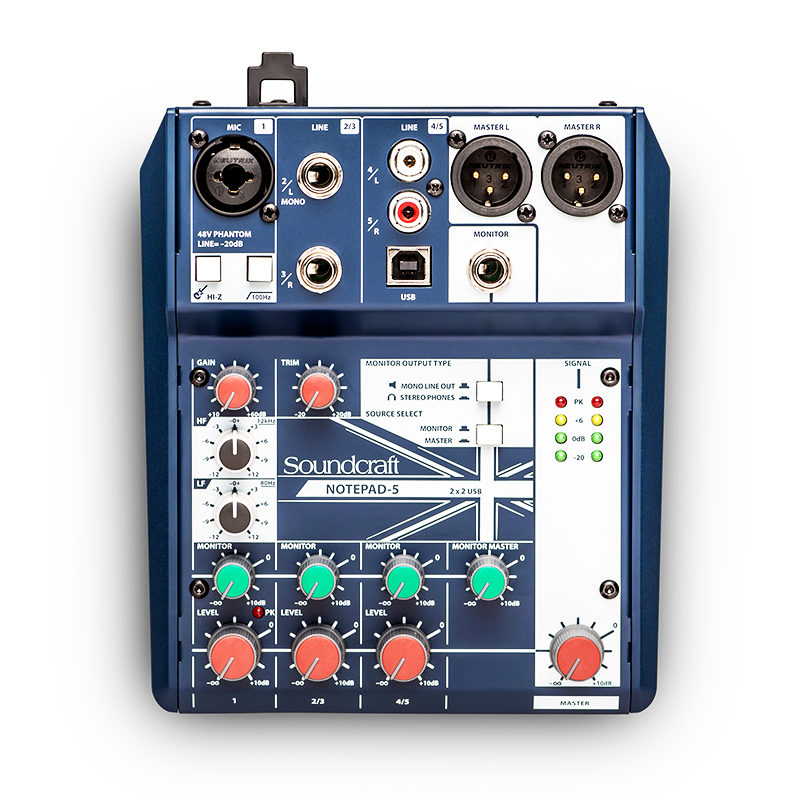 מיקסר 12FX USB דגם SOUNDCRAFT NOTEPAD-12