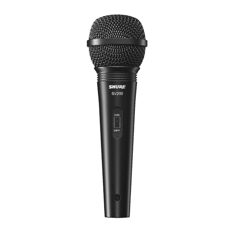 מיקרופון דינמי + כבל XLR  דגם shure sv200 קופסא כתומה