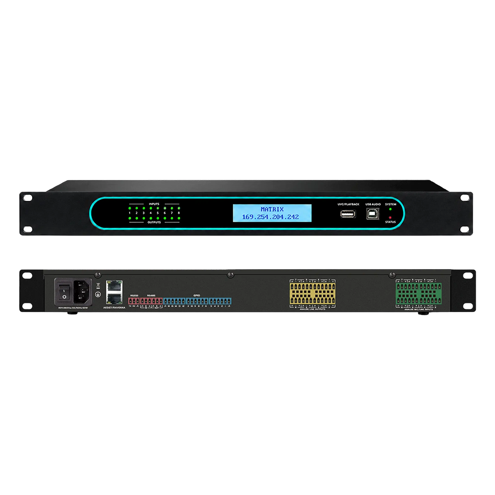 פרוססור אודיו רשת DIGISYNTHETIC DMX0808 Network Matrix 8 IN 8 OUT+8 IN 8 OUT AES67