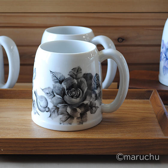 お洒落なビアカップ 薔薇黒 Komerco コメルコ