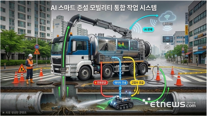 AI 스마트 준설 모빌리티 통합 작업 시스템 이미지