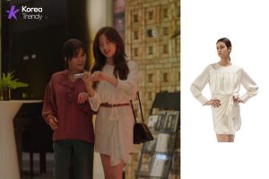 Korean dress style SATIN DRESS of Moon Ga-young as (Yeo Ha-jin) in Find Me in Your Memory (EP #6)