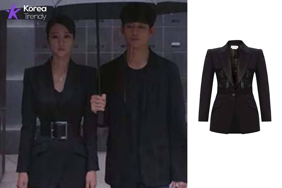 ko mun yeong black outfit-blazer information (Ep#13)