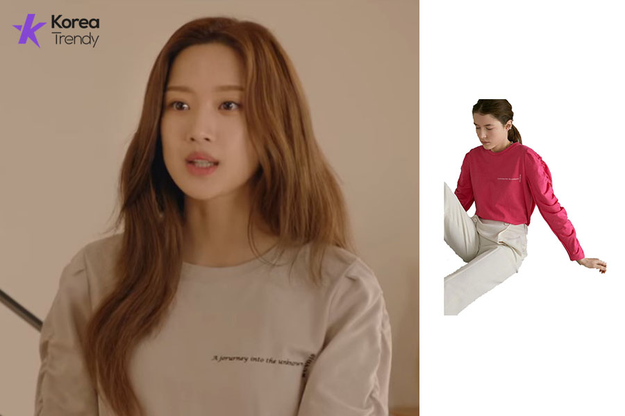 Korean casual outfit T-shirt of Moon Ga-young as (Yeo Ha-jin) in Find Me in Your Memory (EP #13)