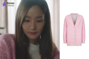 Korean dress style Cardigan of Park Min-young as Mok Hae-won ("Irene") in When the Weather Is Fine (EP #16)