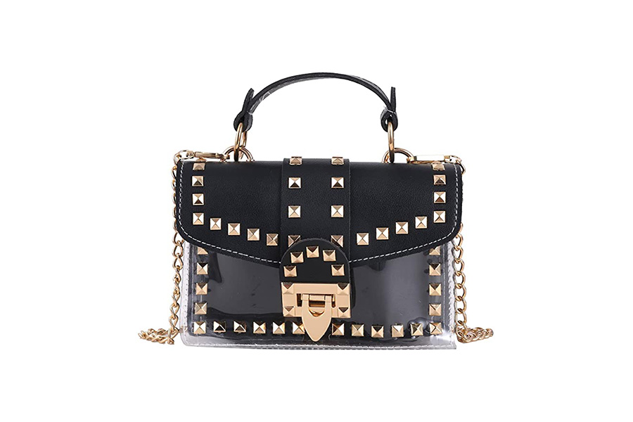 Yeo Da-kyung Bag of Rockstud Smooth Calfskin Crossbody Bag