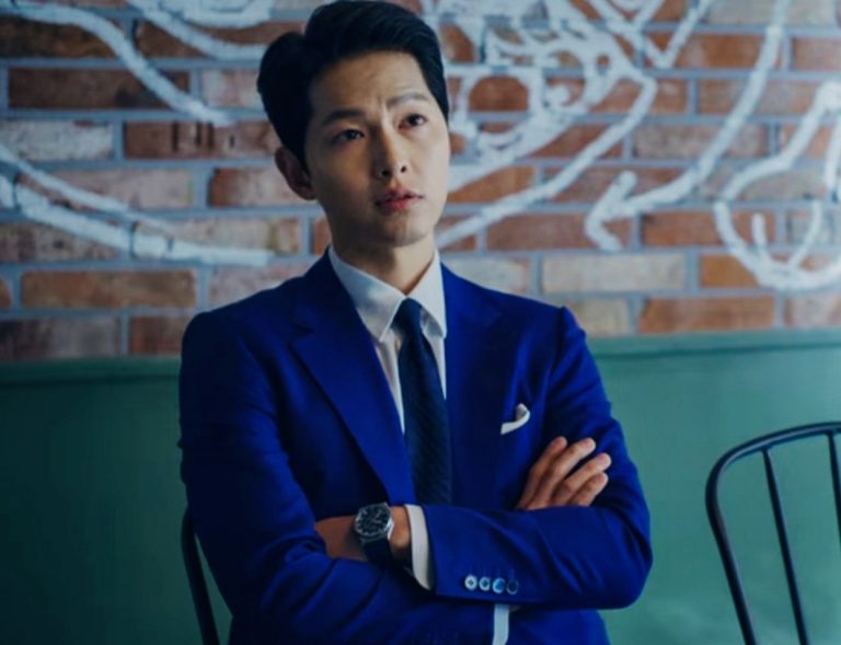 song joong ki vincenzo fashion in blue jacket