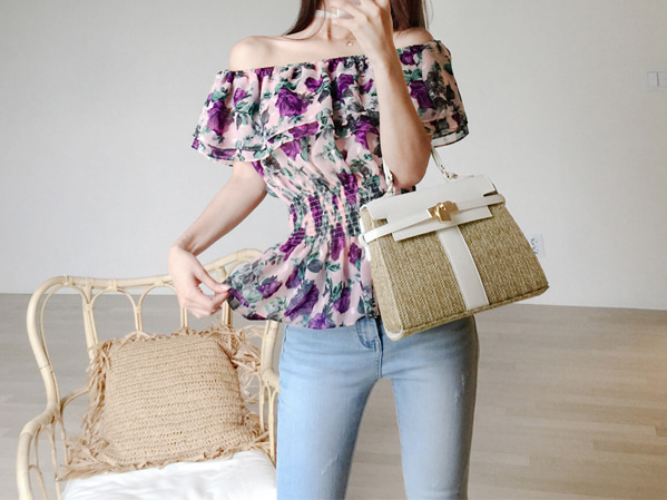 Casual korean outfits female Ideas: Trendy Outfits for Women 8 Rose Scent OFF Shoulder Blouse