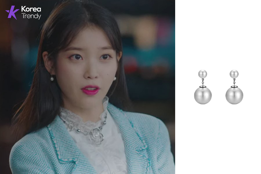 Korean street fashion Earrings of IU as Jang Man-wol in Hotel Del Luna (EP #7)