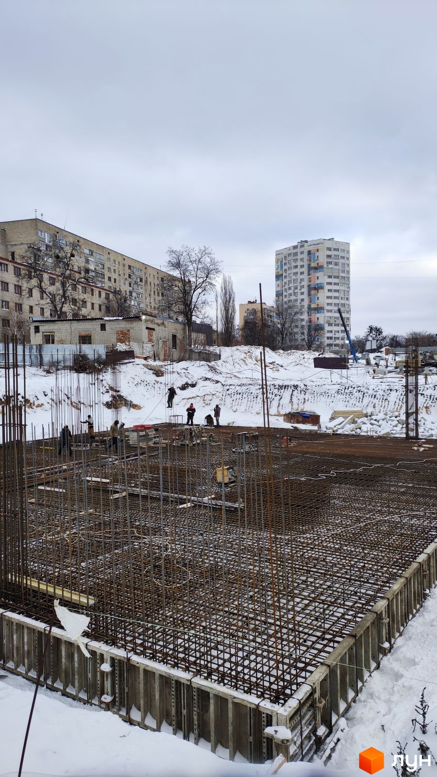 Моніторинг будівництва ЖК Німецький проект на Холодній Горі - Ракурс 2, січень 2022