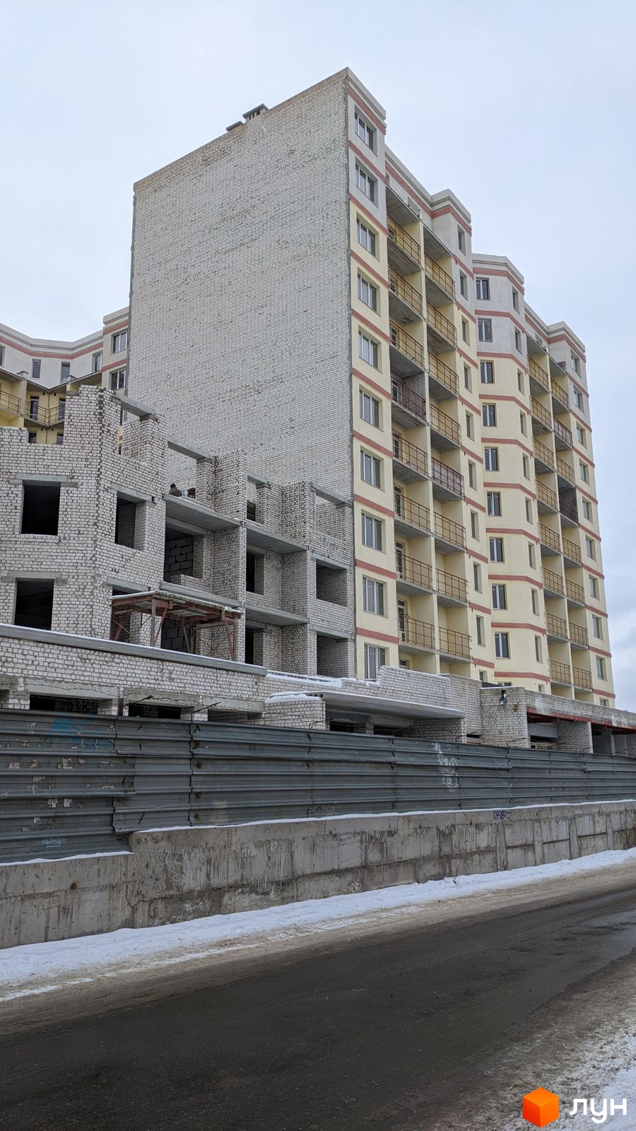 Моніторинг будівництва ЖБК Новий дім Котлова - Ракурс 2, січень 2022
