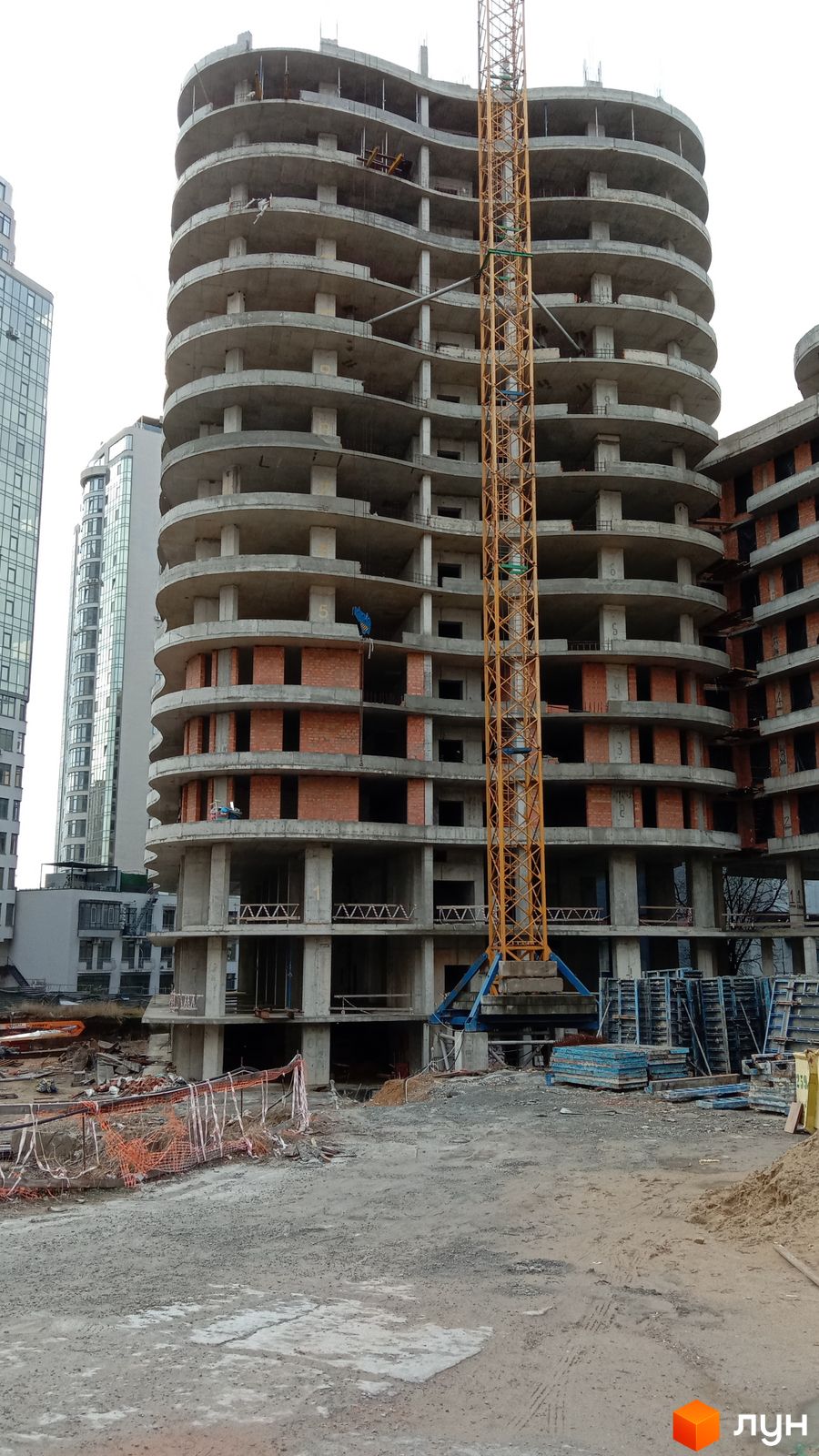 Ход строительства Unity Towers - Ракурс 2, березень 2024