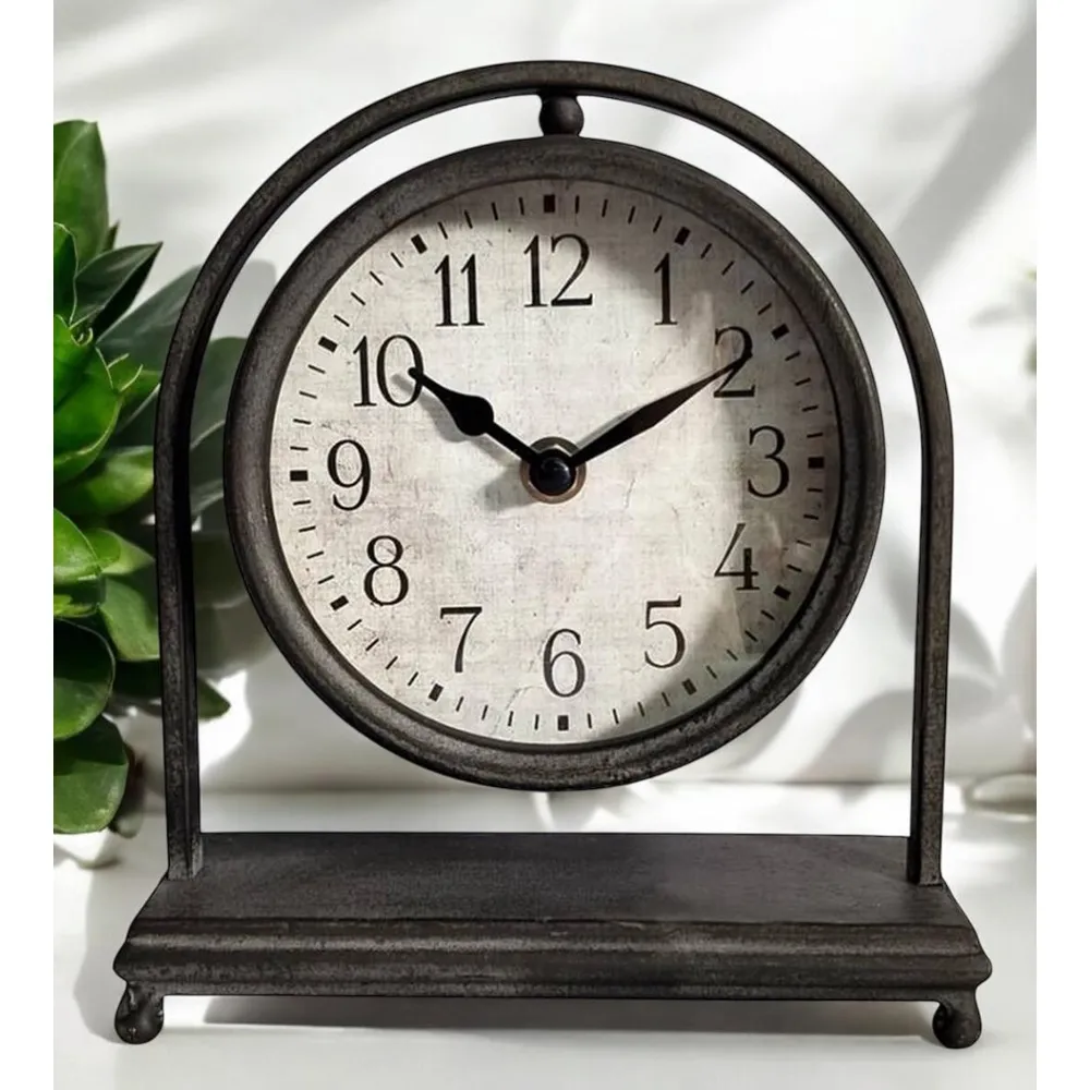 Elegant Silent Sweep Mantel Clock - Quiet Tabletop Timepiece with Modern Functionality | Clockhaven product image 1