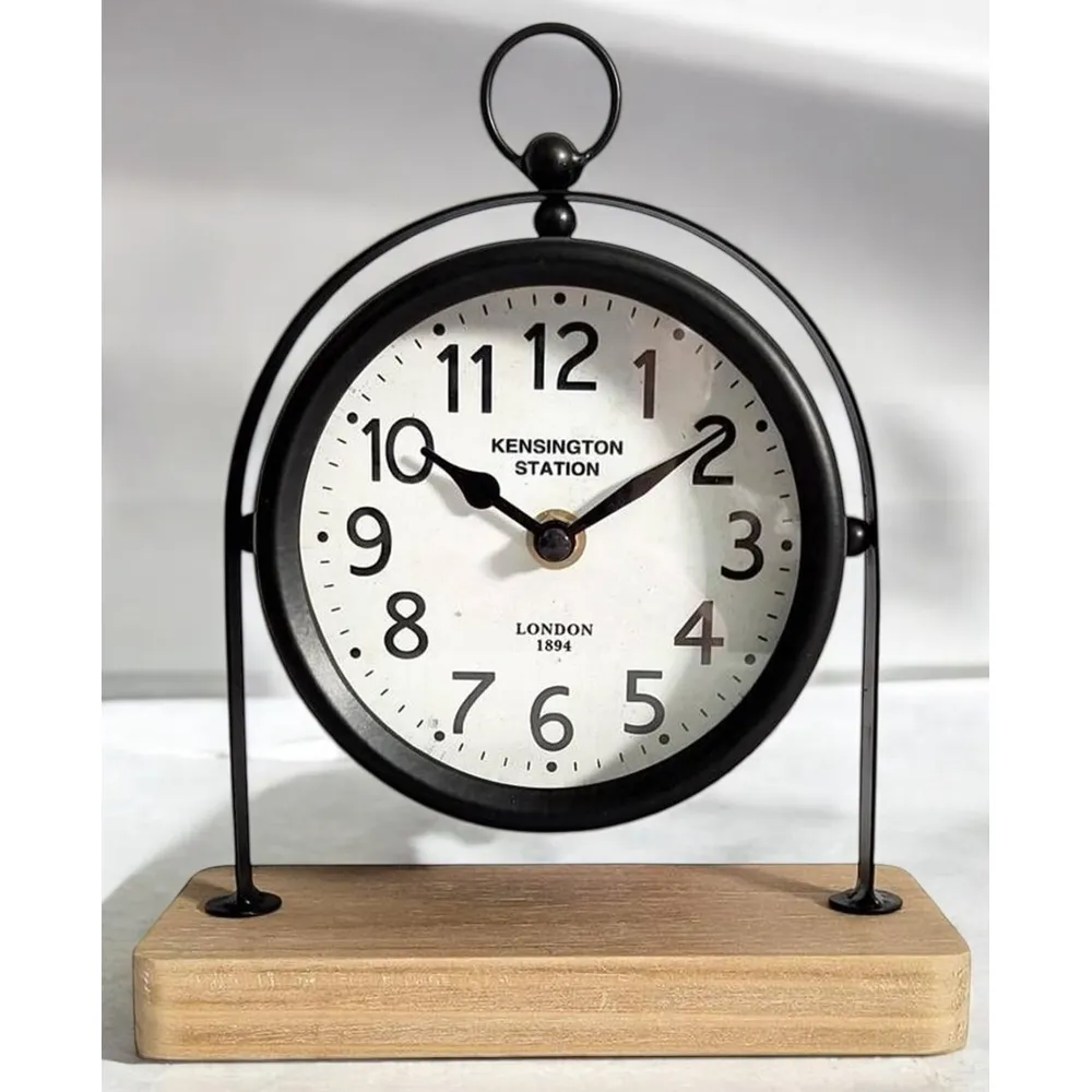 AcaciaHome Elegant Silent Sweep Mantel Clock - Quiet Tabletop Timepiece with Modern | Clockhaven product image 1