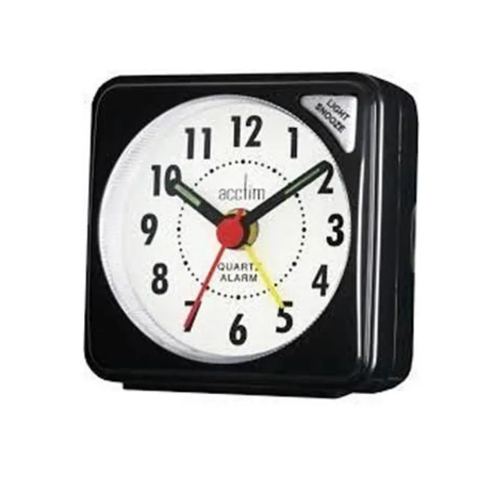 Acctim Ingot Quartz Travel Alarm Clock Light & Snooze | Clockhaven product image 1