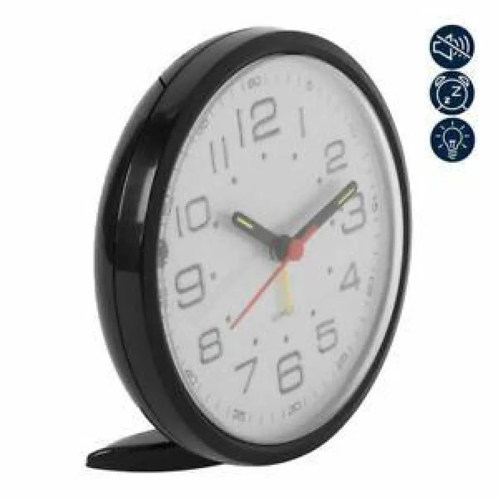 Widdop Black Alarm Clock 5113BK | Clockhaven product image 1