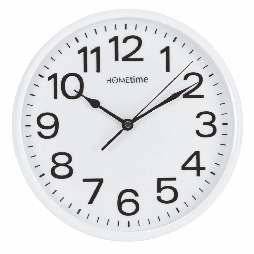 Hometime 10" Wall Clock with Sweep - White | Clockhaven product image 1