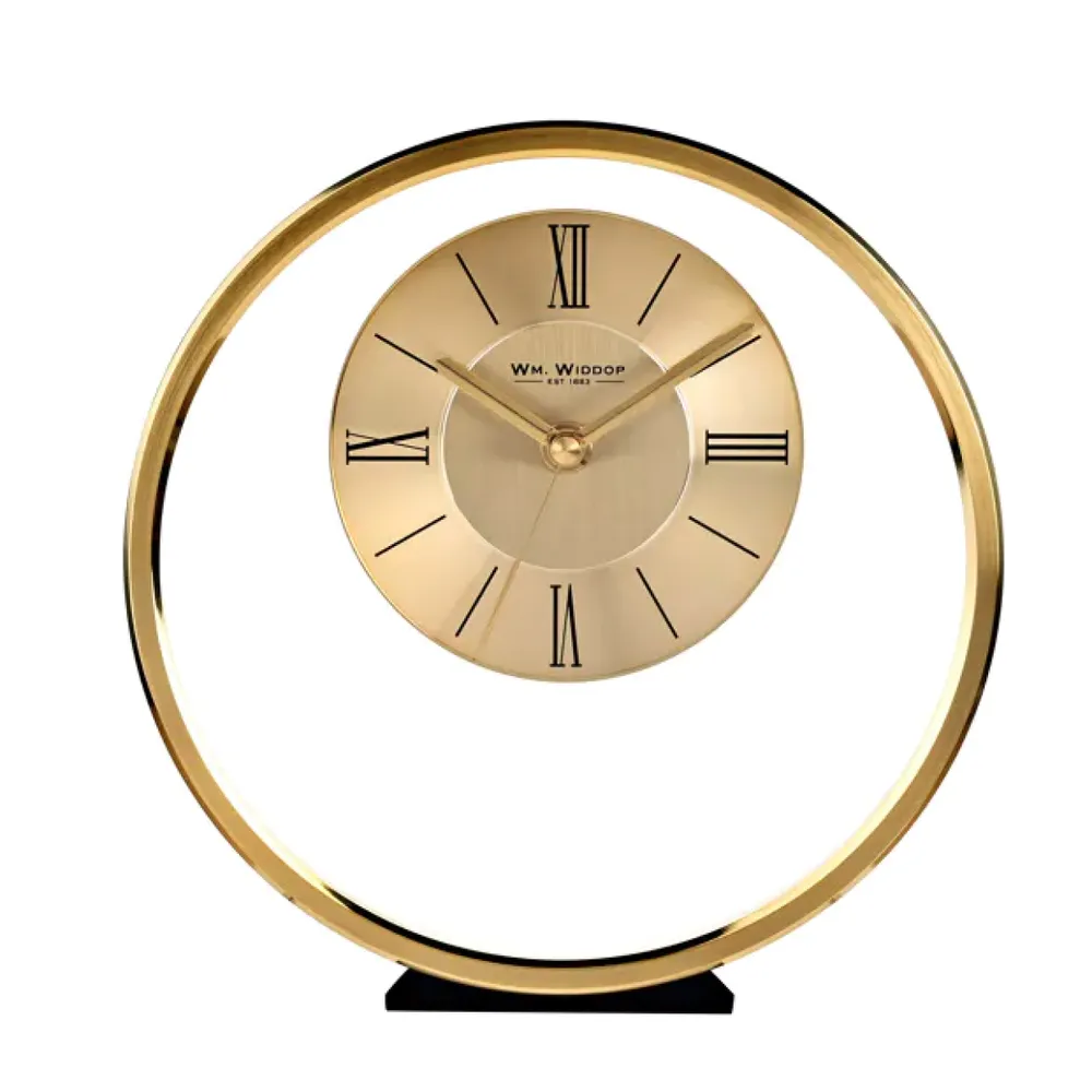 Widdop Round Gold Mantel Clock W2937G | Clockhaven product image 1