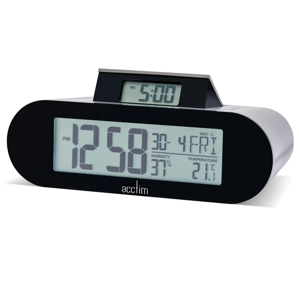 Acctim Kian Reverse Digital Pop Up Alarm Clock Matt Grey | Clockhaven product image 1