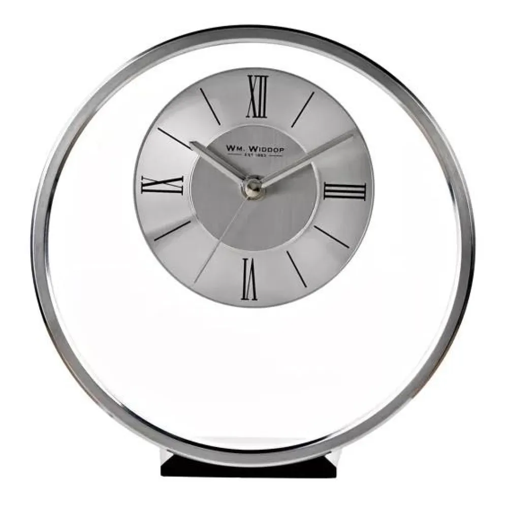 Widdop Round Silver Mantel Clock W2937S | Clockhaven product image 1