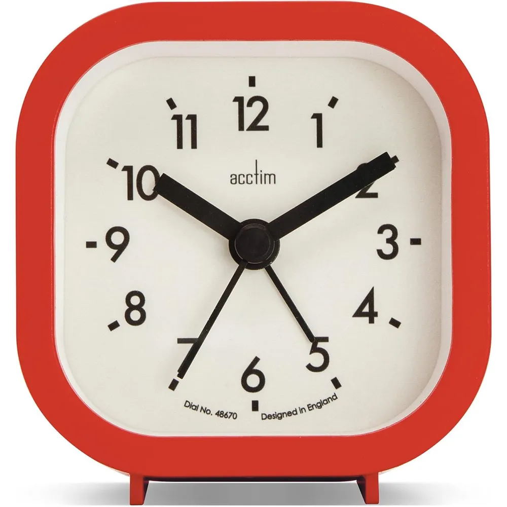 Acctim Robyn Mini Bedside Red Alarm Clock | Clockhaven product image 1