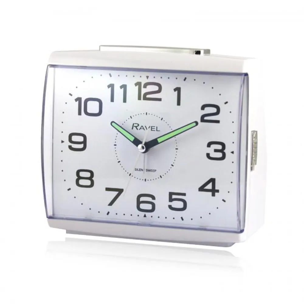 Ravel Large Square Retro Bedside Quartz Alarm Clock | Clockhaven product image 1