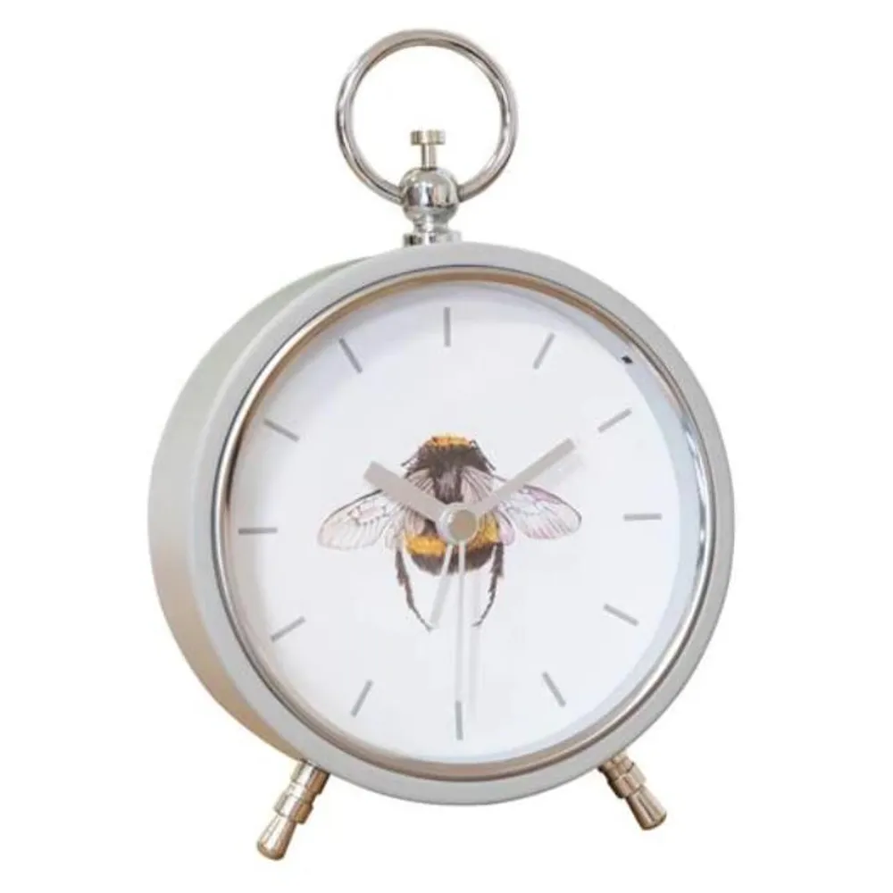 Hestia Bee Mantel Clock Metal Case | Clockhaven product image 1