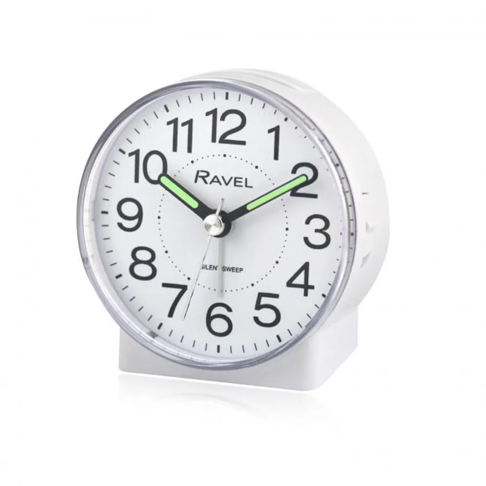 Ravel Round Mid Sized Bedside Quartz Alarm Clock | Clockhaven product image 1