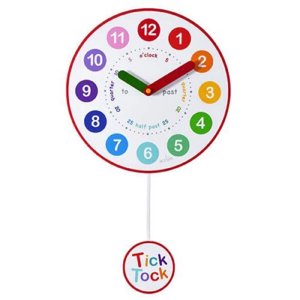 Acctim Matilda Pendulum Time Teaching 25cm Wall Clock White | Clockhaven product image 1