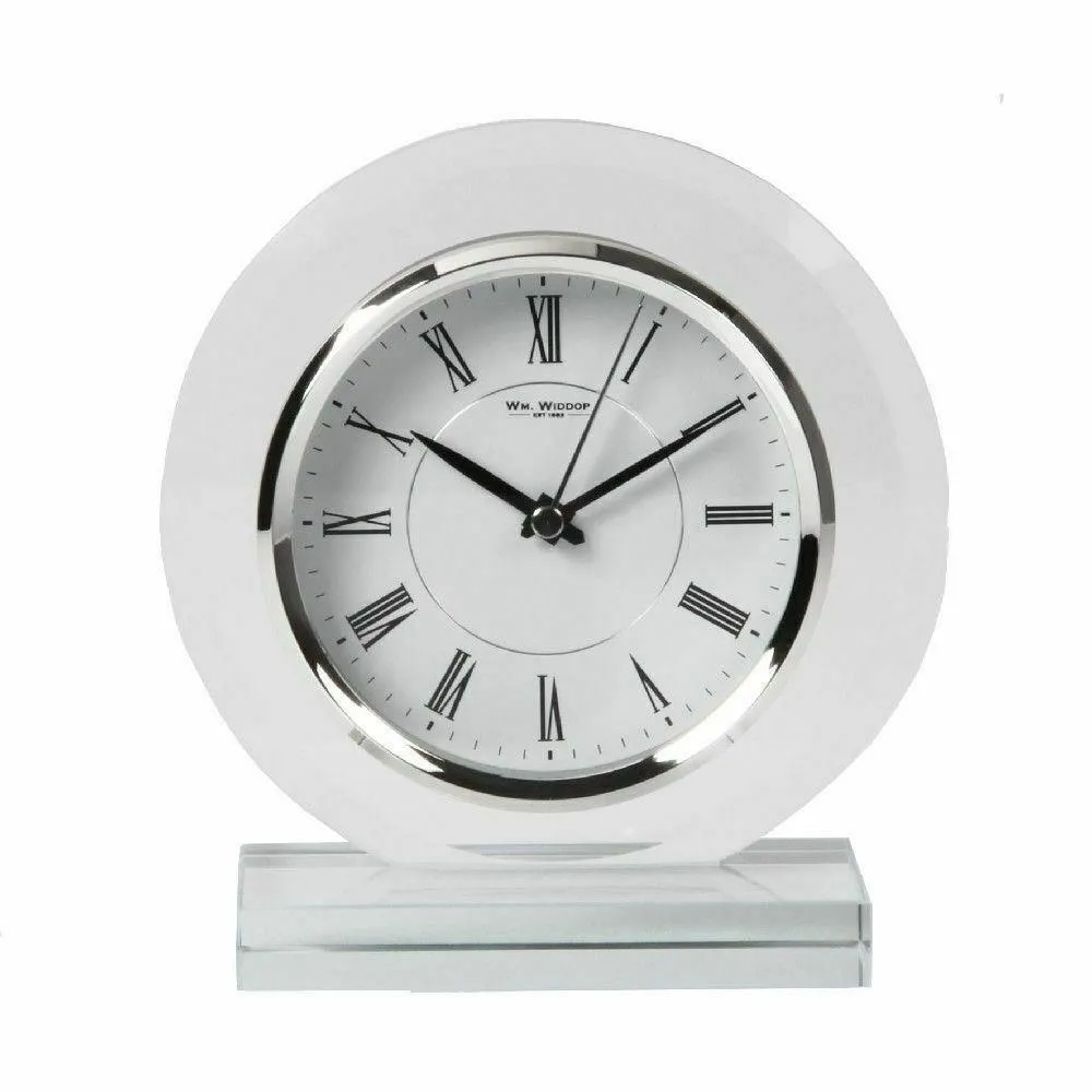 Wm.Widdop Round Glass Mantel Clock | Clockhaven product image 1