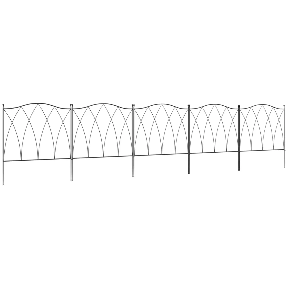 Outsunny 5PCs Decorative Garden Fencing Metal Border Edging | Edgekerb product image 1