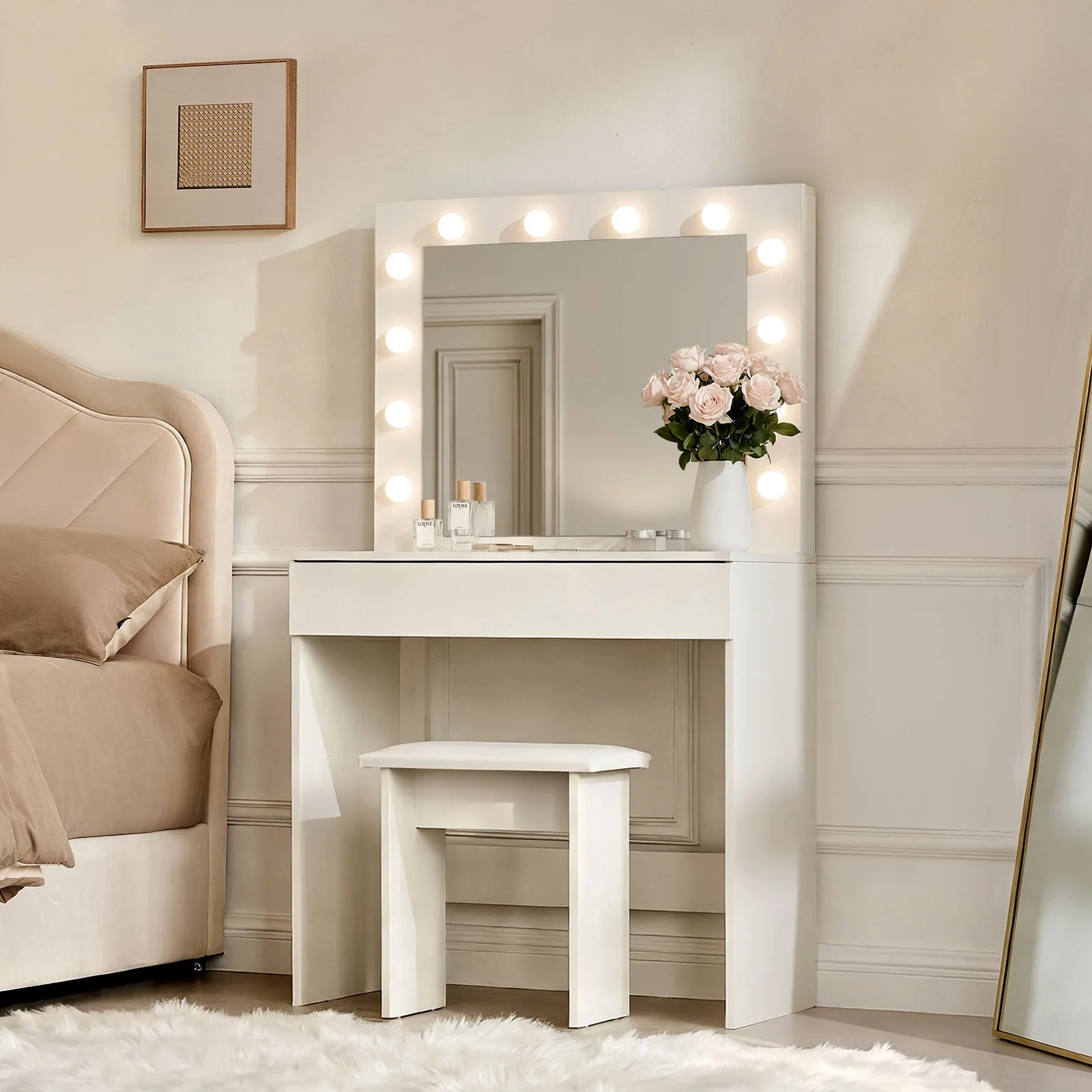 Hollywood 1-Drawer Dressing Table Set