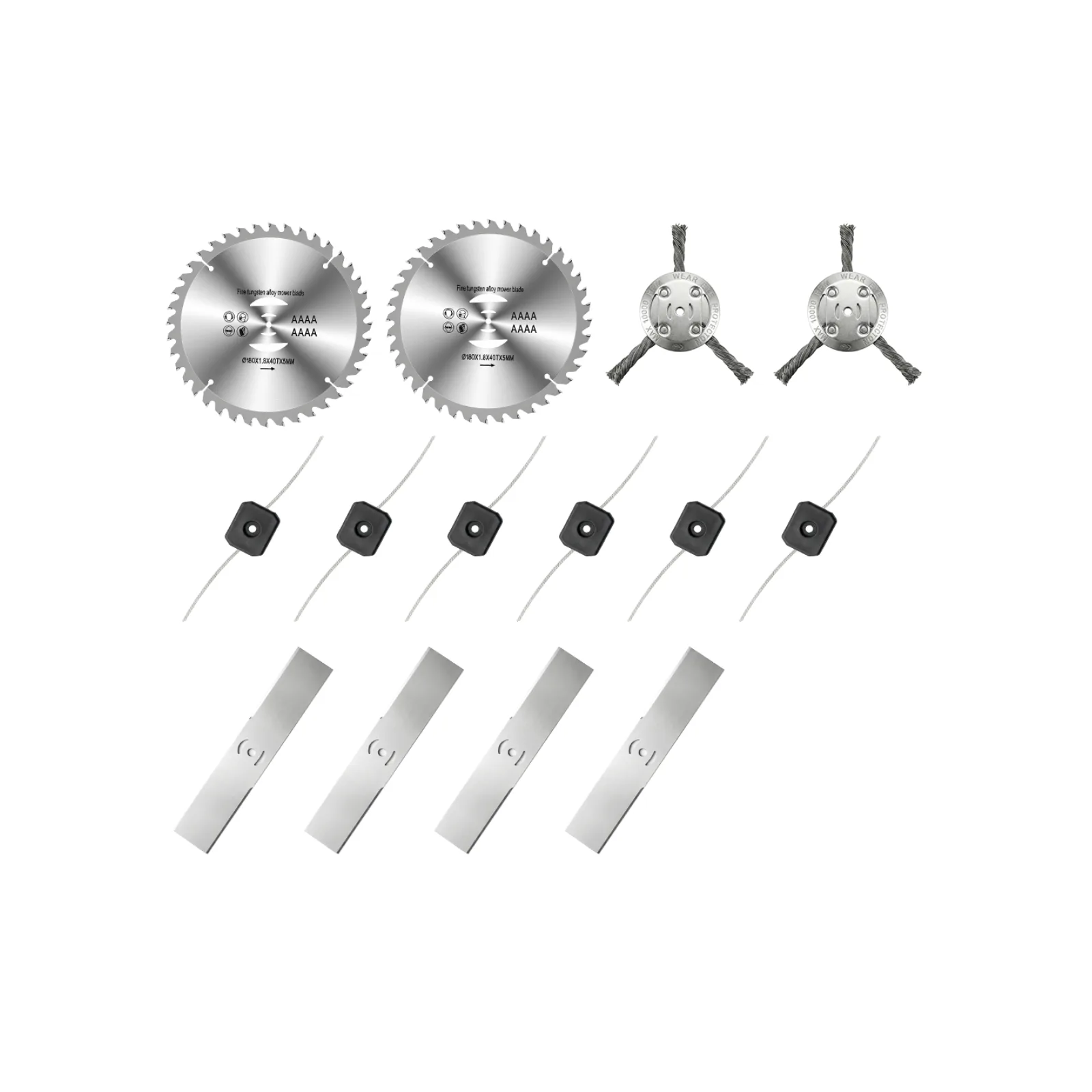 14-Piece Grass Trimmer Blades & Accessories Set Includes 7" Circular