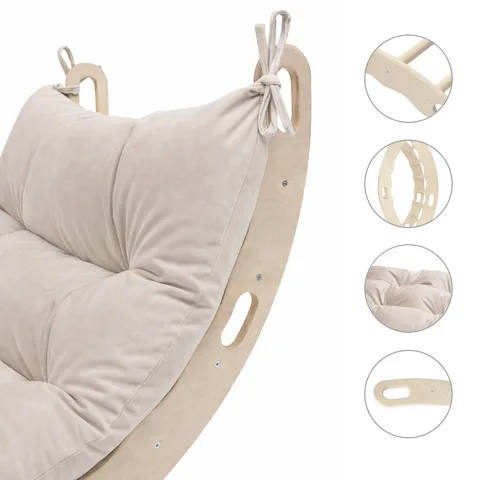 0b69dda435efe7a5 480 - Climbing Arch with Mat for Children - Montessori Rocker with Cushion |