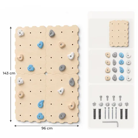 1f524c4000e55f0d 480 - Kids Climbing Wall with 16 Holds, Natural Wood (XL Set) | Tiny Summit