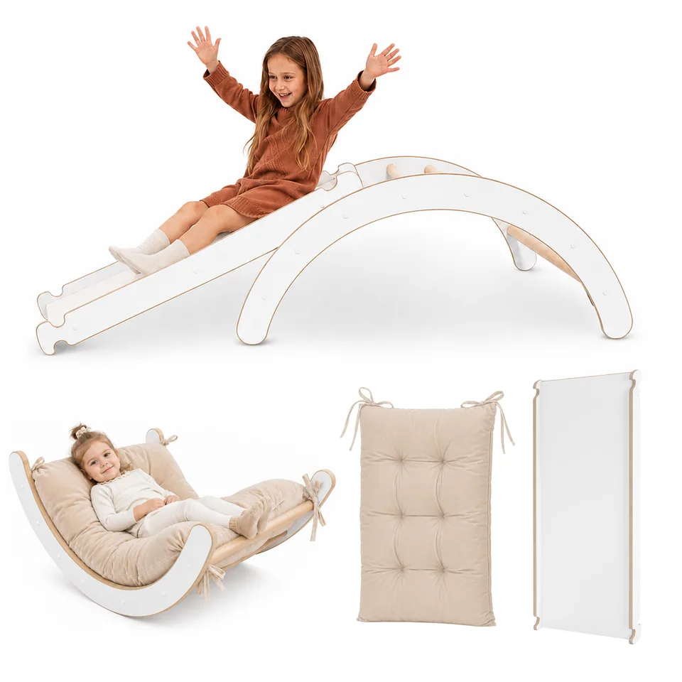 3in1 Climbing Set for Children - Rocker with Cushion and Slide