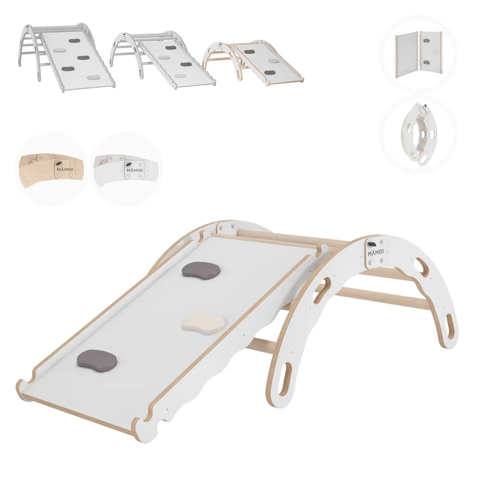 Toddler Climbing Frame with Slide, White (S)