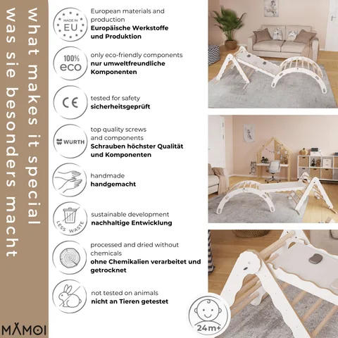2c02646cf8d7c040 480 - Set: Climbing triangle + Cradle + Slide for children (M) | Tiny Summit