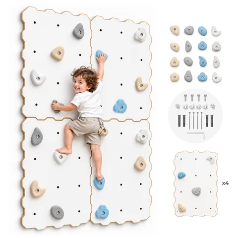 377026d89ce4bee2 480 - Kids Climbing Wall with 16 Holds, White (XL Set) | Tiny Summit