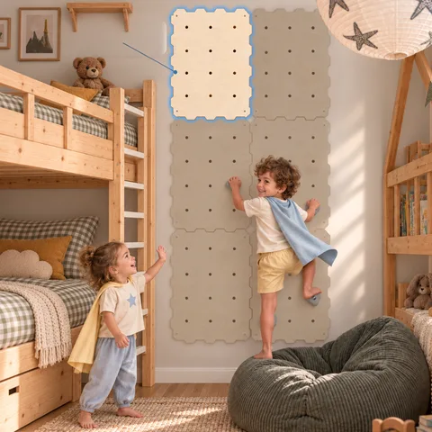 39b434523401a6ec 480 - Kids Climbing Wall Panel, Natural (L, holds sold separately) | Tiny Su