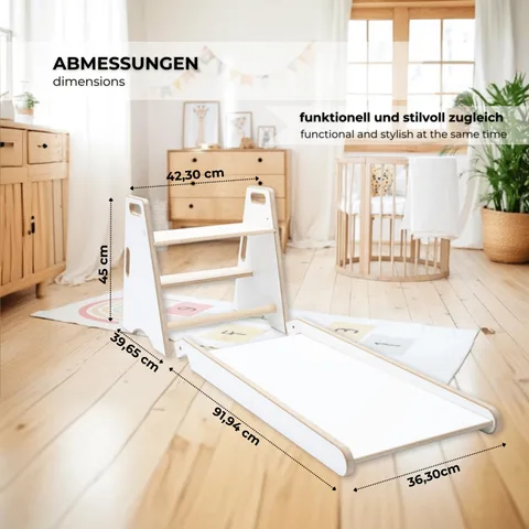 3b73c6c613111f58 480 - Indoor Kids Slide - 2-in-1 Wooden Slide & Step Stool | Tiny Summit