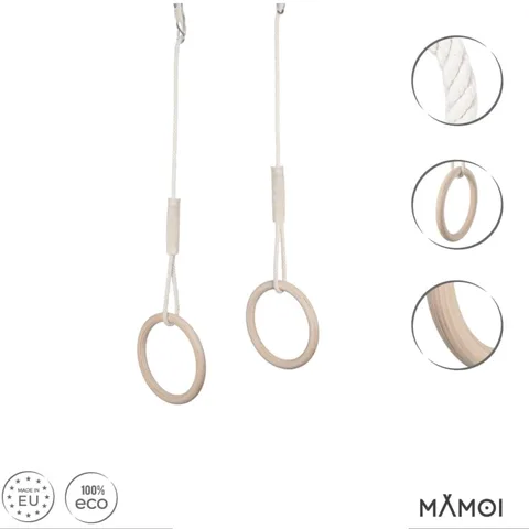 47fe6c6e67f7c196 480 - Gymnastic rings with bar 2in1 - wooden rings with height adjustment 85