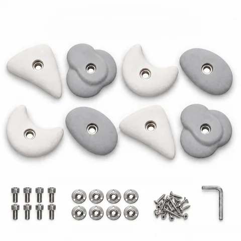 57fa17e0e306da52 480 - Climbing Holds, Set of 8 (White and Grey) | Tiny Summit