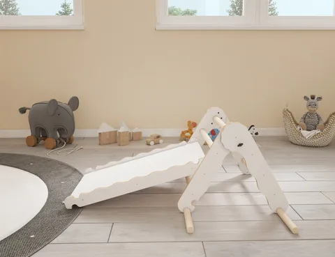 5ab6626a76b2bc1b 480 - Climbing Triangle with Slide, White (S) | Tiny Summit