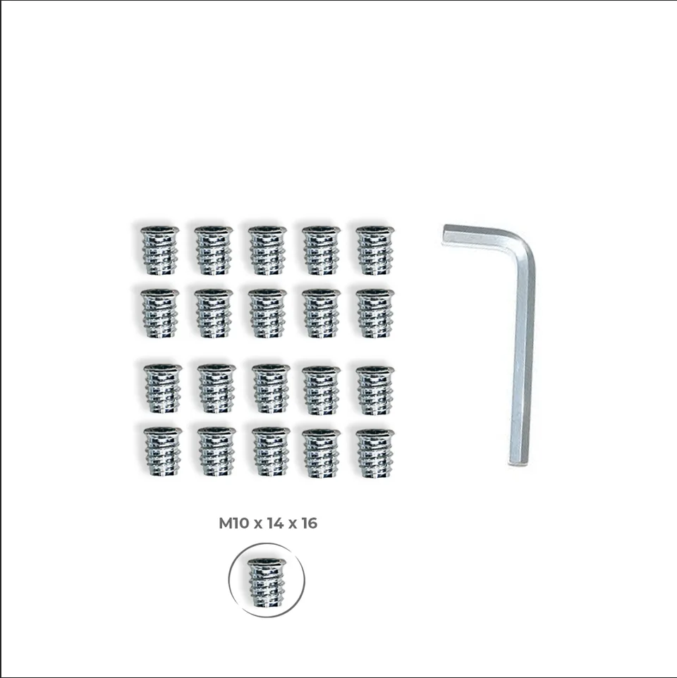 Threaded sleeves for climbing holds for climbing wall